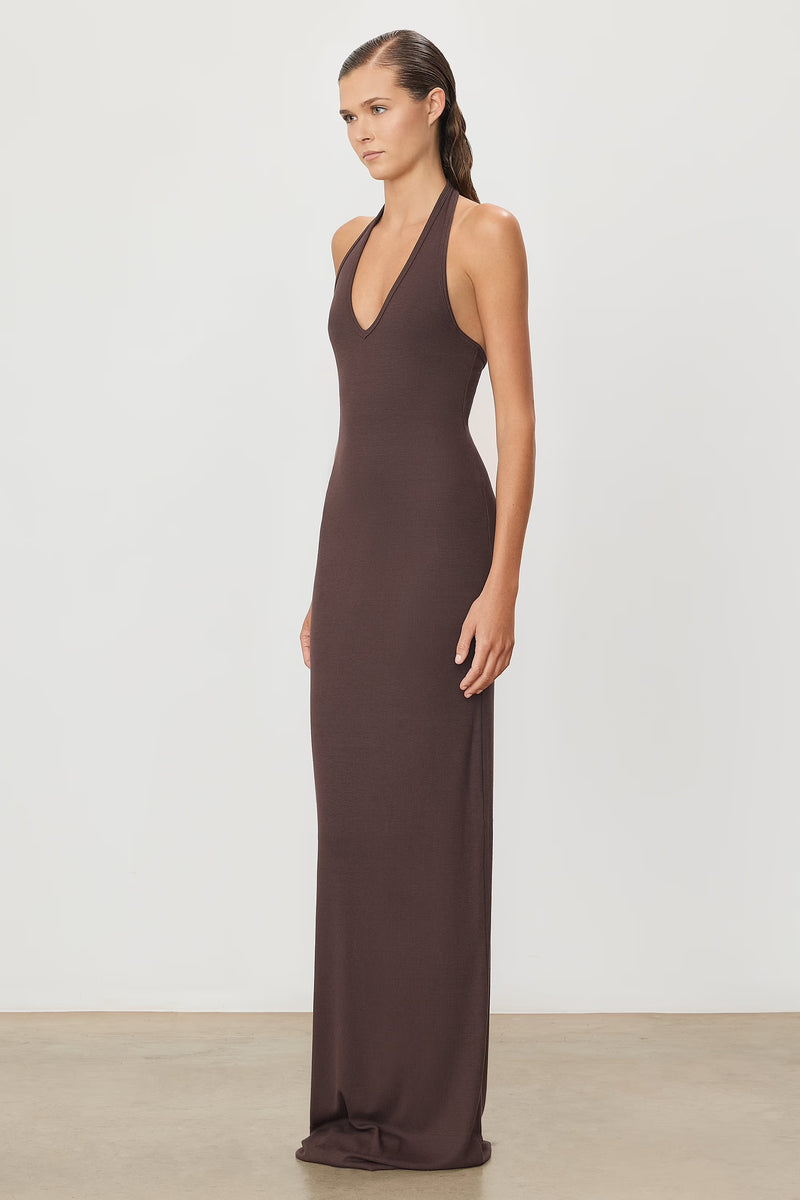 Halter Maxi Dress - Espresso