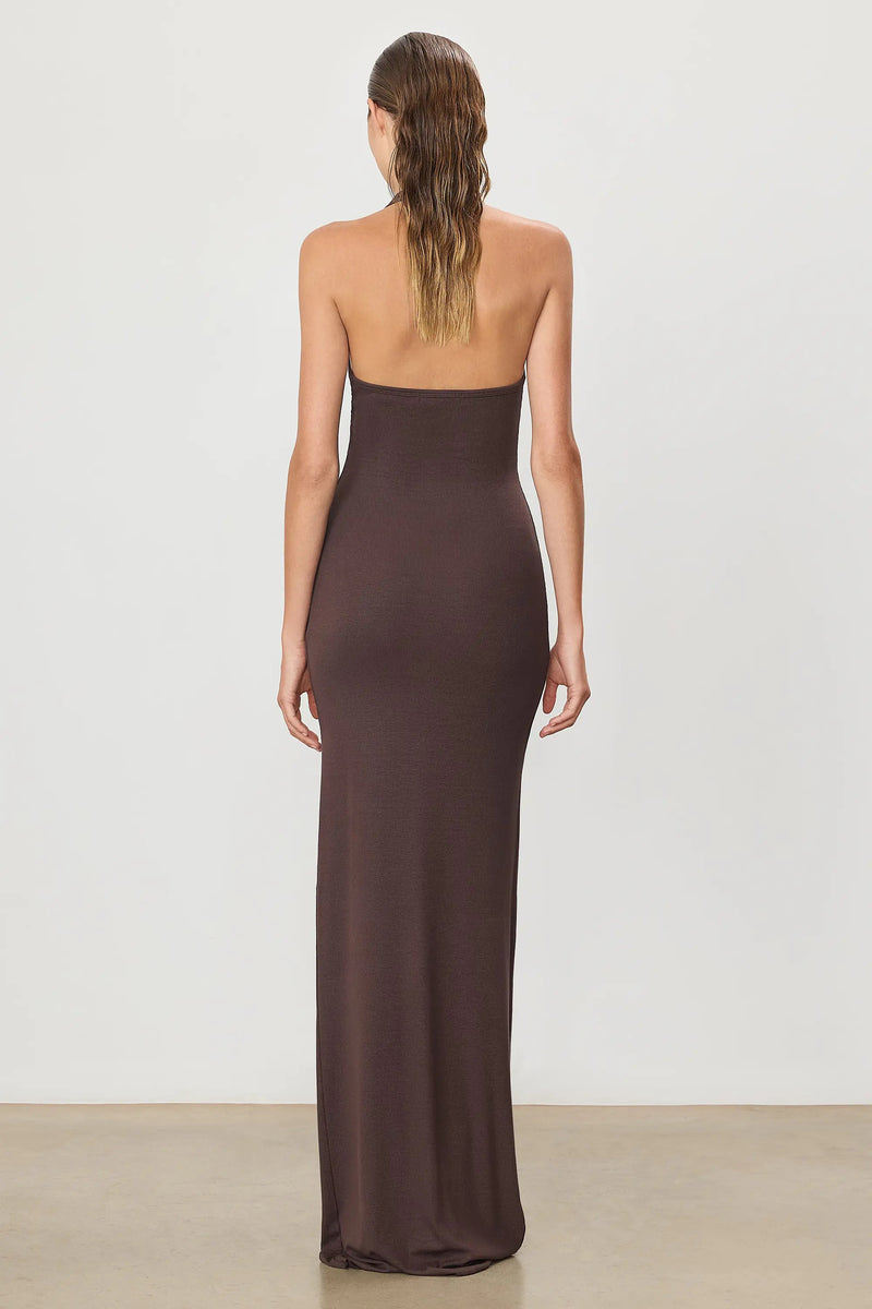 Halter Maxi Dress - Espresso
