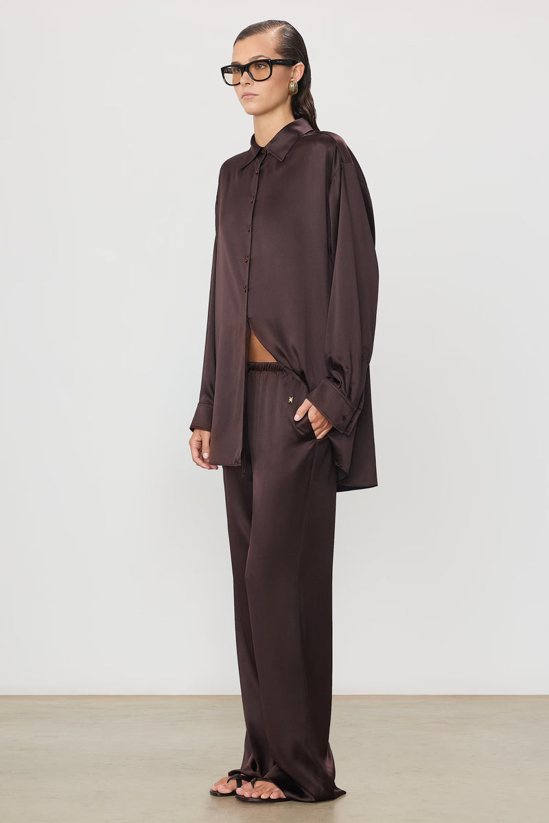 Brody Silk Pant - Espresso