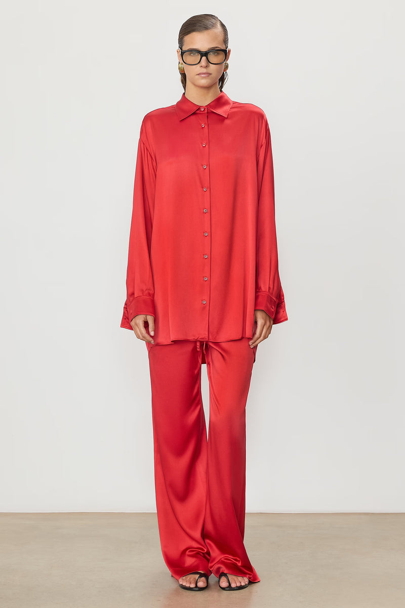 Brody Silk Pant - Rouge
