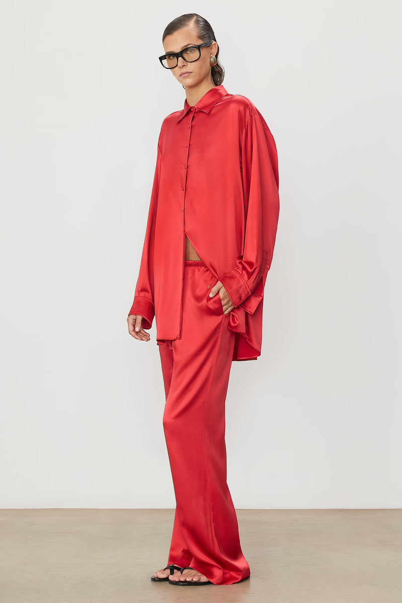 Brody Silk Pant - Rouge