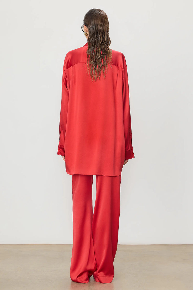 Brody Silk Pant - Rouge
