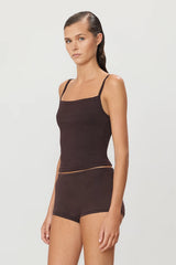 High Waisted Boy Short - Espresso - BLVD