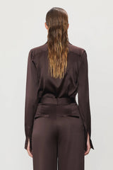 Constance Silk Top - Espresso