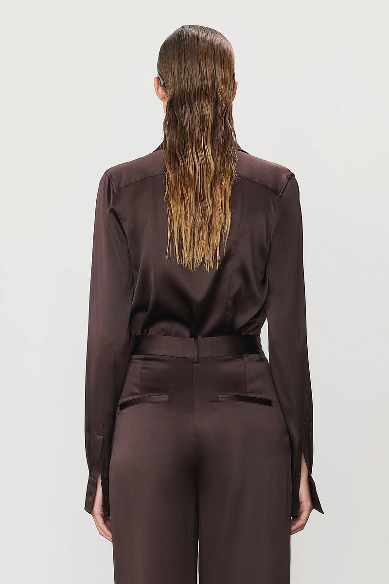 Constance Silk Top - Espresso
