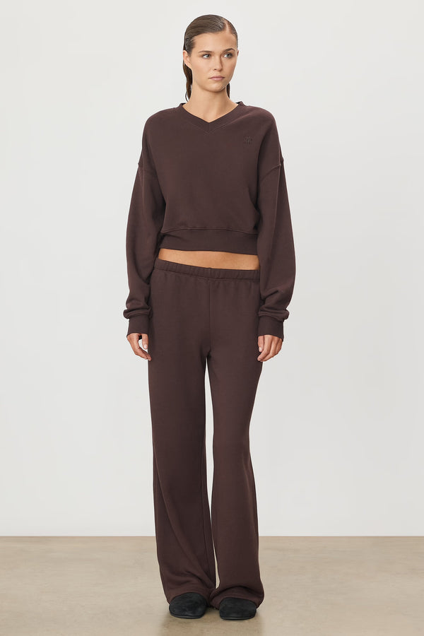 Oversized Wide Leg Sweatpant - Espresso