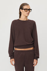 Shrunken Raglan Sweatshirt - Espresso