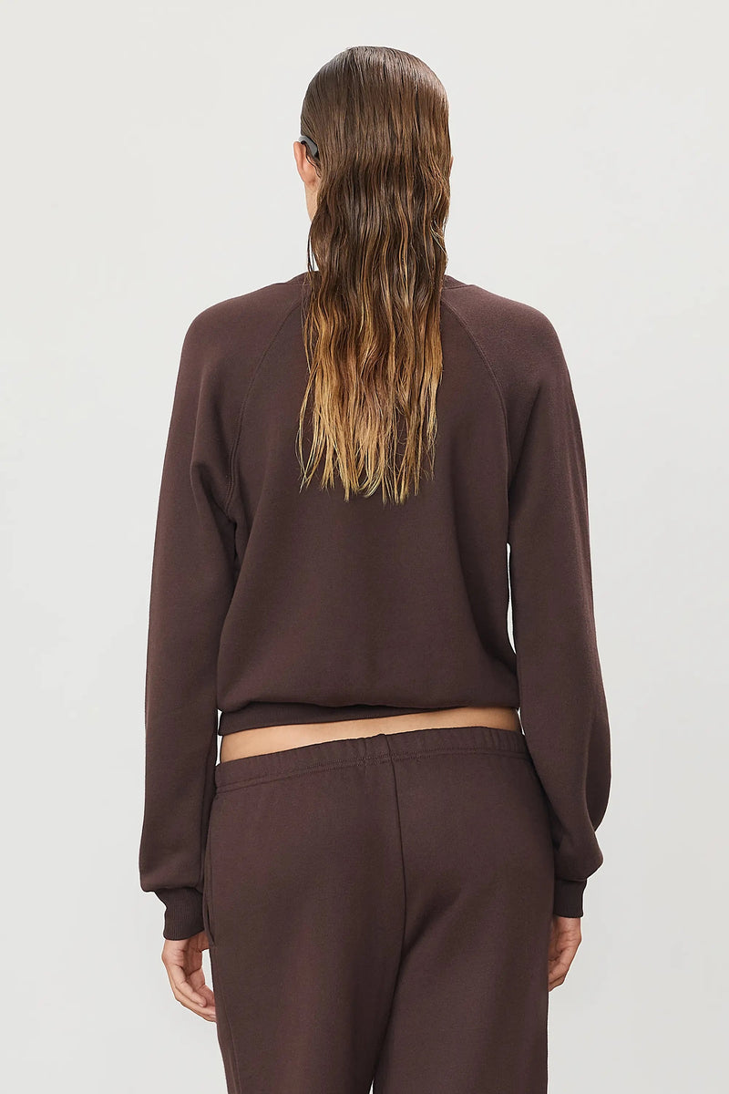 Shrunken Raglan Sweatshirt - Espresso