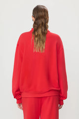 Zip Up Polo Sweatshirt - Rouge