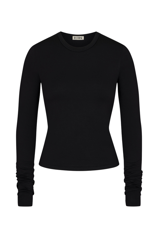 Modal Crewneck Long Sleeve - Black
