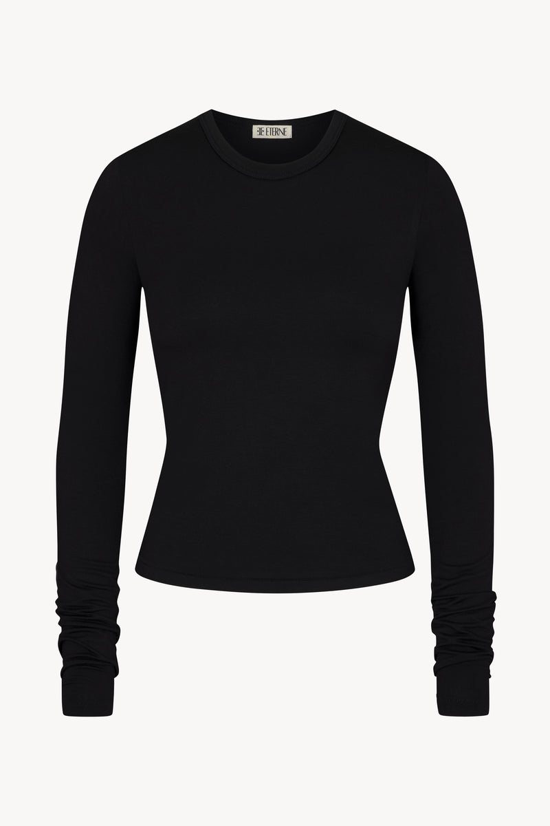 Modal Crewneck Long Sleeve - Black