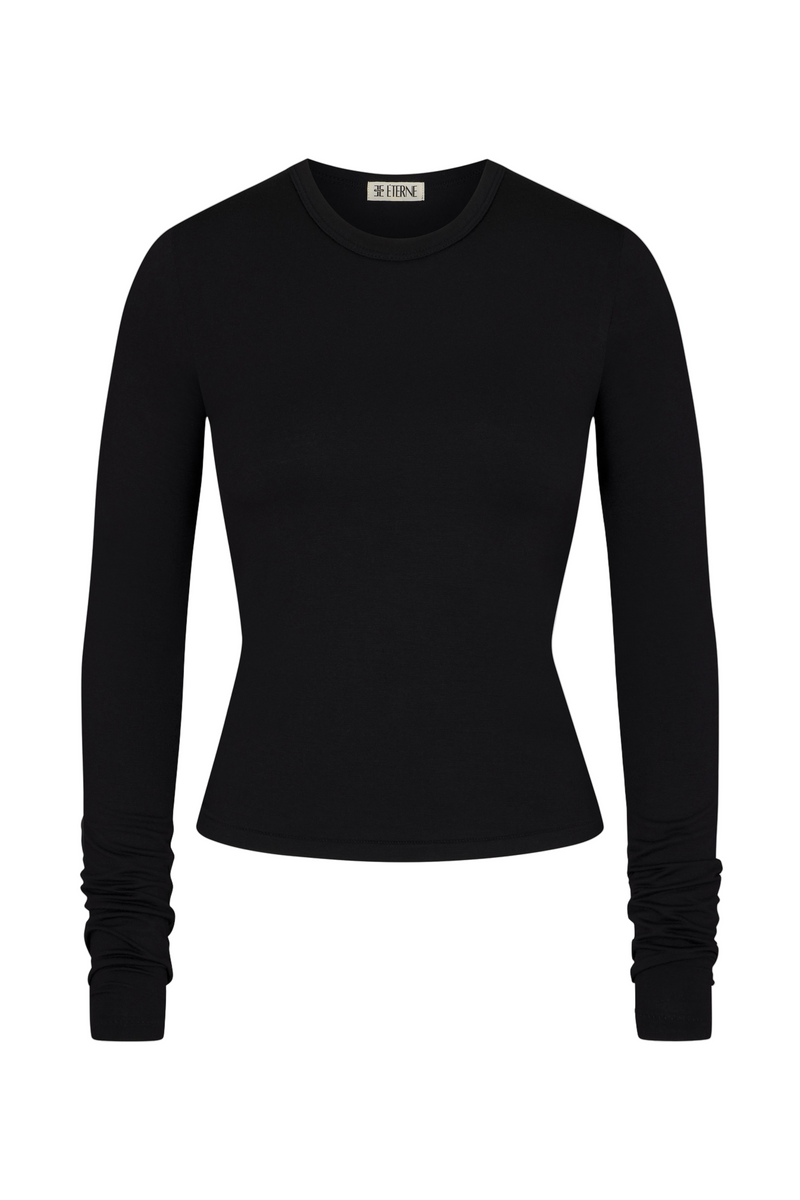 Modal Crewneck Long Sleeve - Black