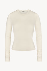 Long Sleeve Fitted Top - Cream
