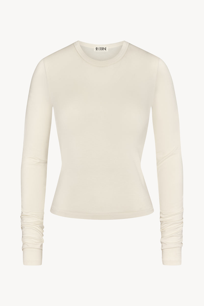 Long Sleeve Fitted Top - Cream