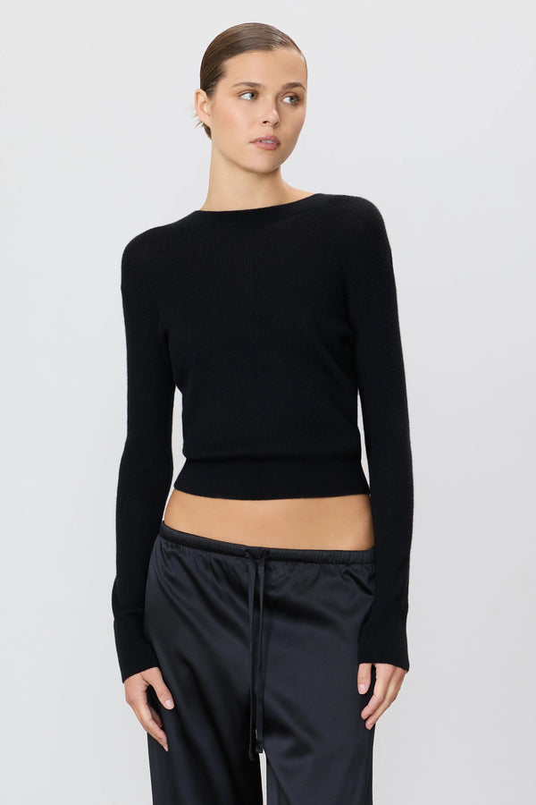 Rib Stitch Clark Sweater - Black