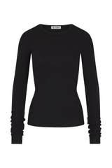 Long Sleeve Fitted Top - Black