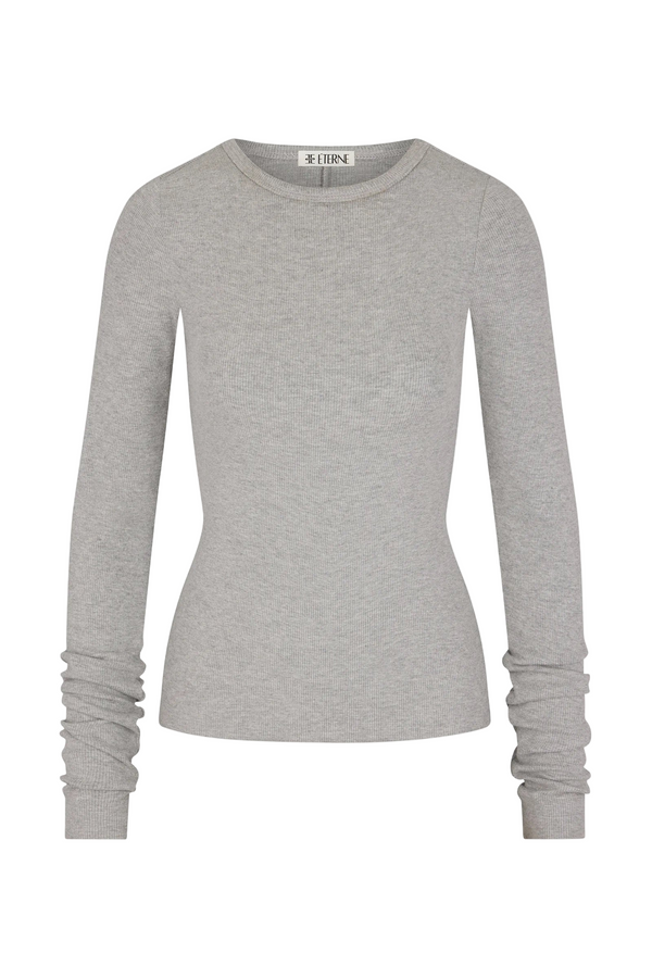Long Sleeve Fitted Top - Heather Grey