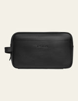 Leather Wash Bag - Black