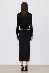 Elsa Midi Skirt - Liquid Jersey Black