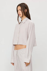 Ludo Top - Cream/Grey Stripe