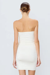 Rouched Tube Mini Dress - Ivory