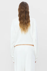 Cropped Polo Sweatshirt - White