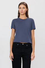 Short Sleeve Boxy Tee - Washed Navy