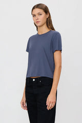 Short Sleeve Boxy Tee - Washed Navy