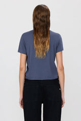 Short Sleeve Boxy Tee - Washed Navy