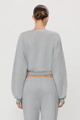 Cropped Crewneck Sweatshirt - Heather Grey - BLVD