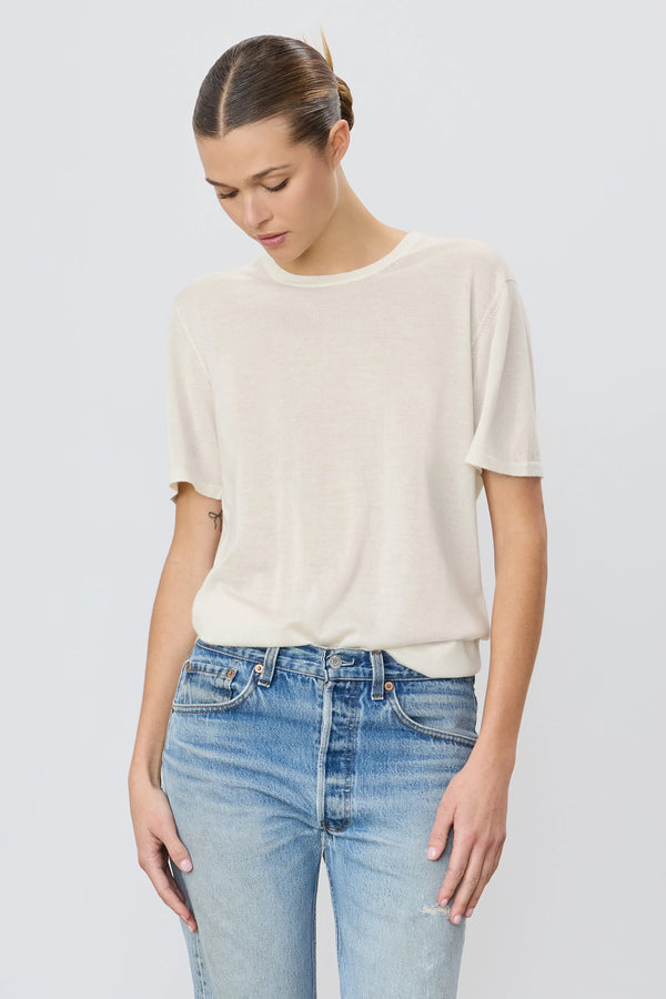 Short Sleeve Boyfriend T-Shirt - Bone