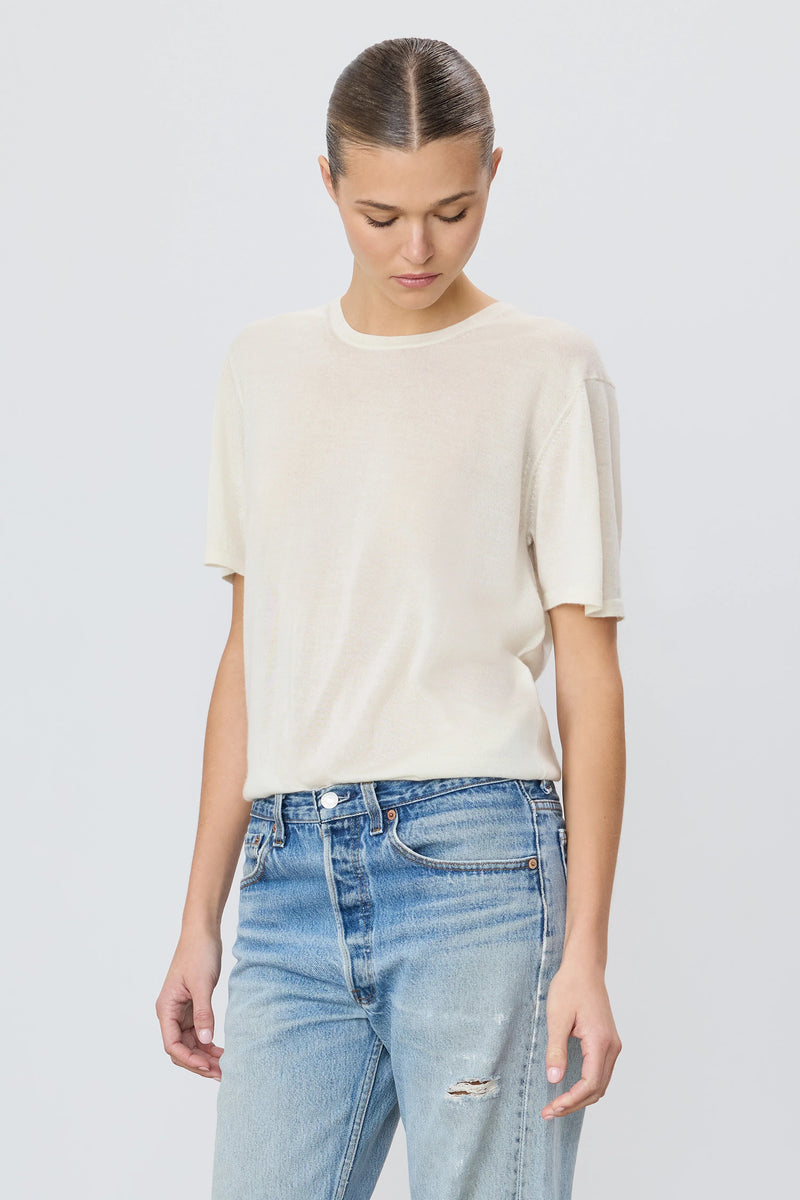Short Sleeve Boyfriend T-Shirt - Bone