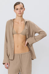 Constance Gauze Top - Taupe