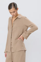 Constance Gauze Top - Taupe