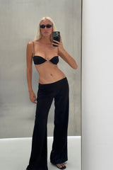 Low Waist Tailored Trousers - Black