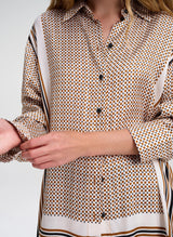 Maisie Top - Black/Caramel Dotted