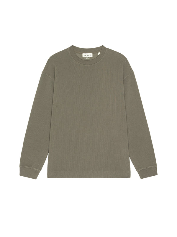 Waffle Textured Tee - Smoky Green