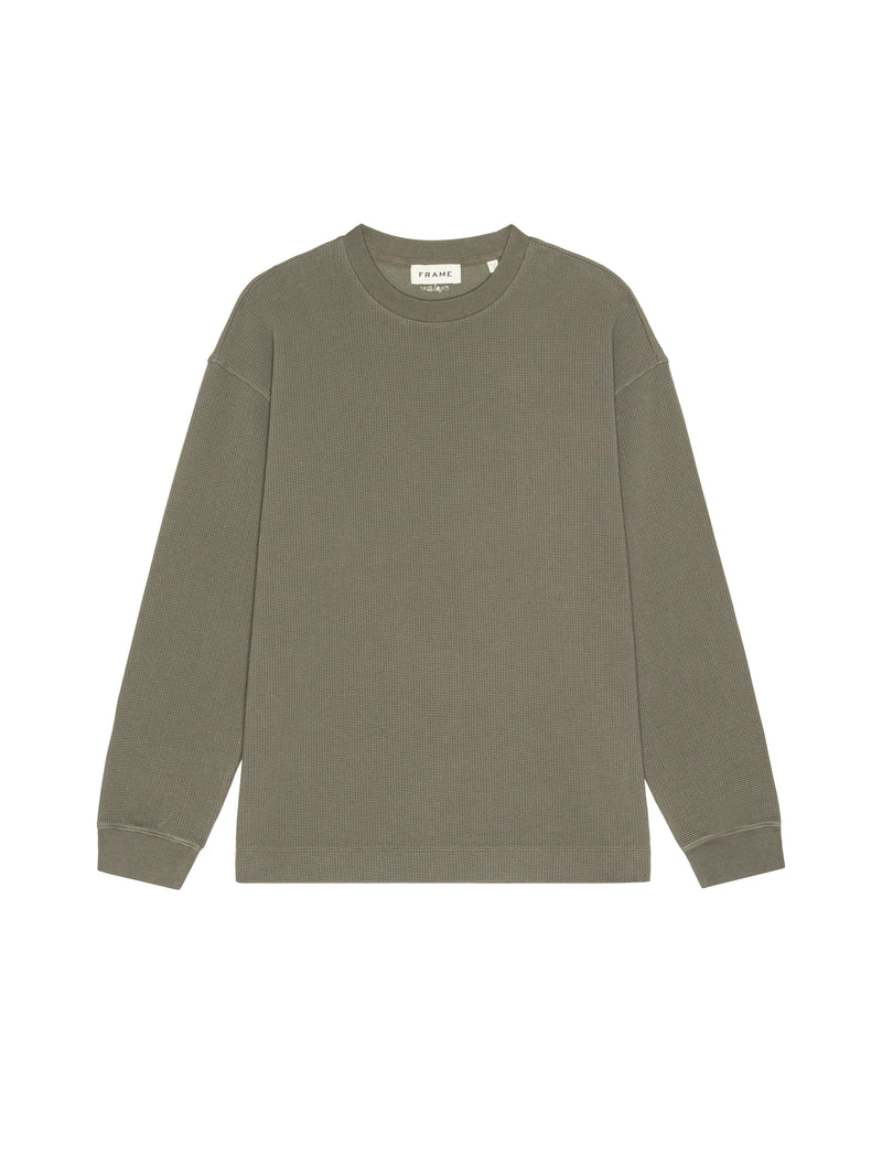 Waffle Textured Tee - Smoky Green