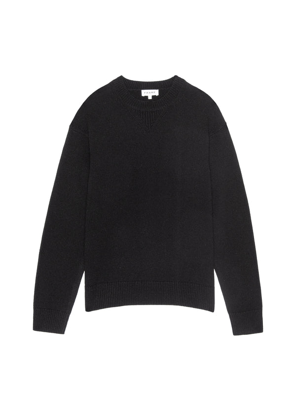 Suede Patch Sweater - Black