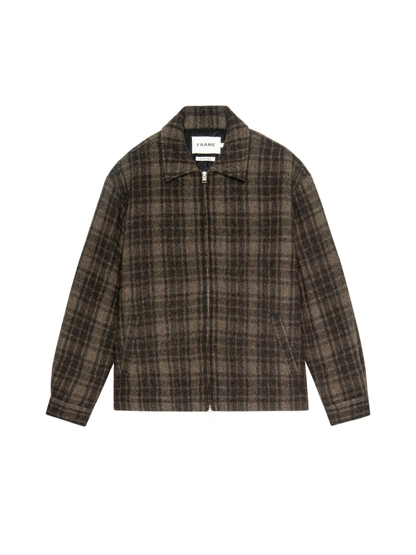 Padded Tweed Jacket - Brown Plaid