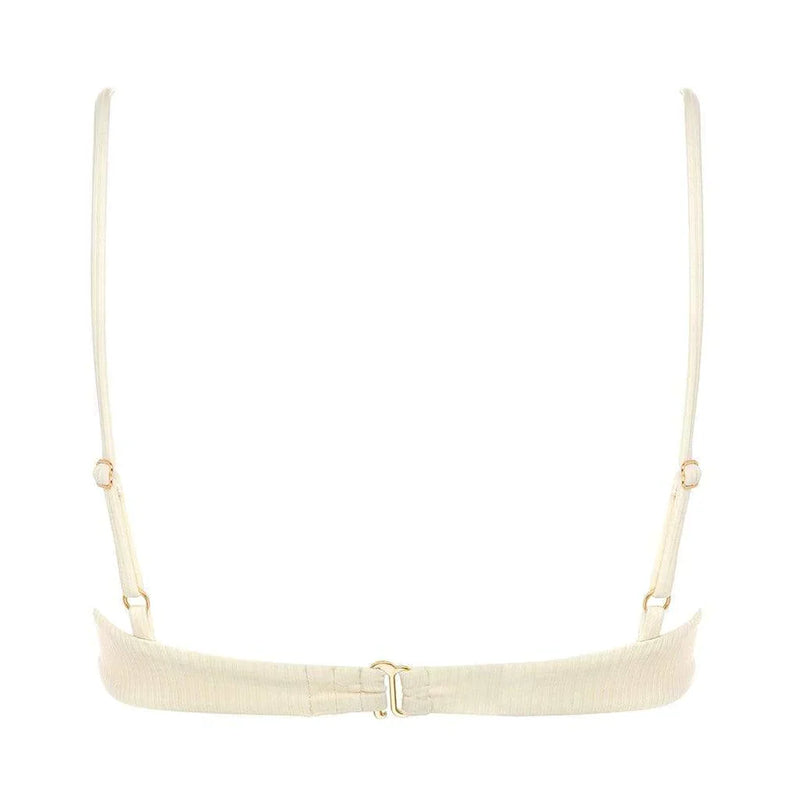 Dainty Bikini Top - Cream Rib