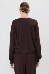 Oversized Crewneck Sweatshirt - Espresso