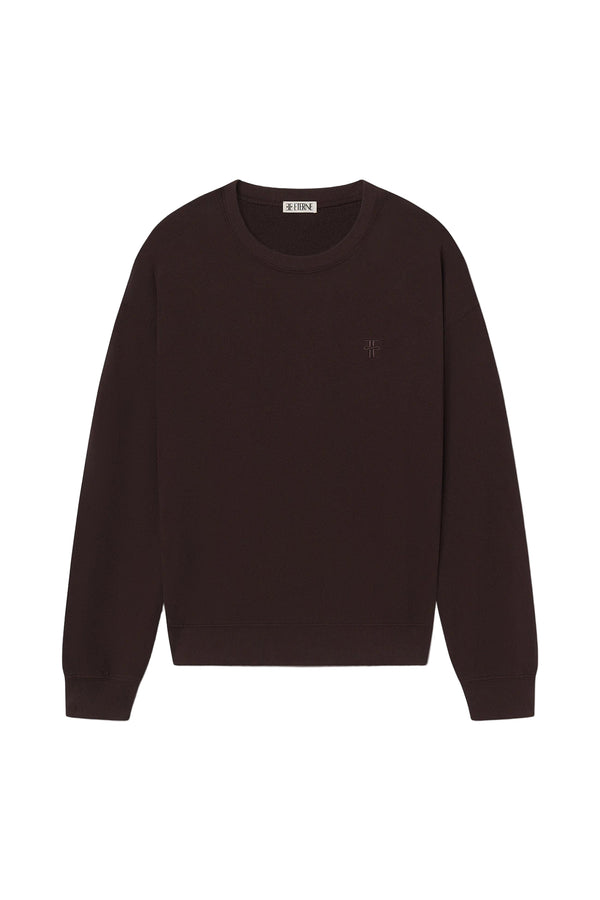 Oversized Crewneck Sweatshirt - Espresso