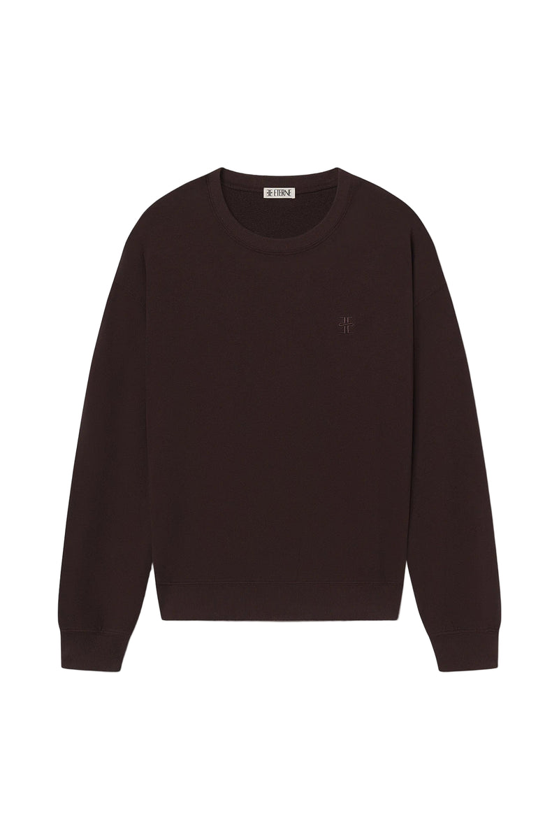 Oversized Crewneck Sweatshirt - Espresso