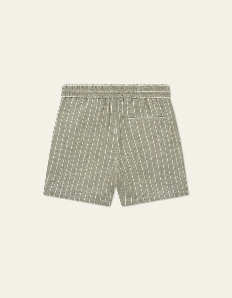 Otto Linen Shorts - Lichen Green/Light Ivory