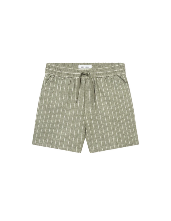 Otto Linen Shorts - Lichen Green/Light Ivory