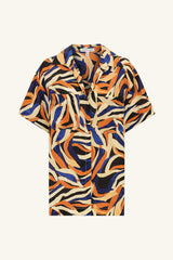 Palma Silk Relaxed Shirt - Cobalt