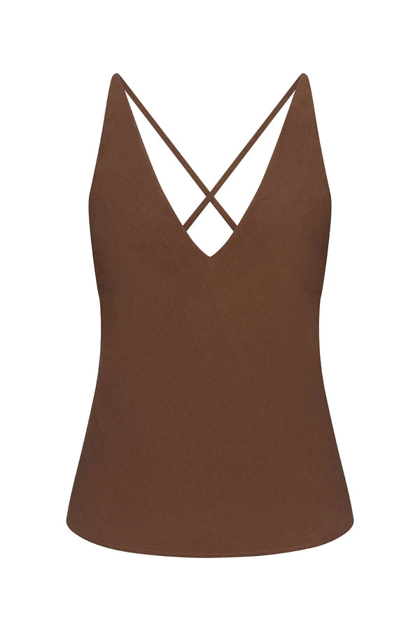 Plunging Bias Top - Marron