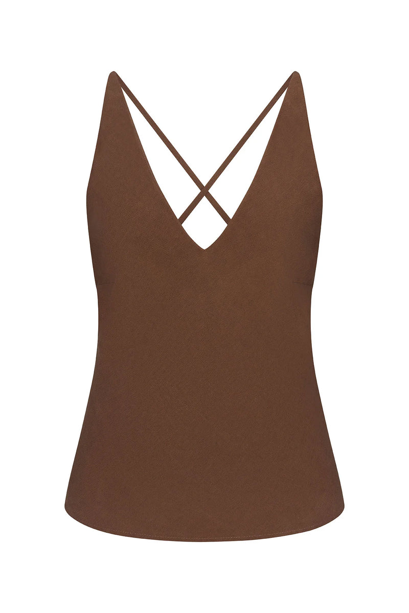 Plunging Bias Top - Marron