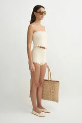 Dylan Strapless Top - Pearl